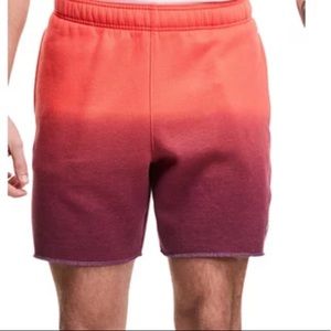 Champion Ombré Dip Dyed Fleece shorts in Dip Dye Poppy Orange